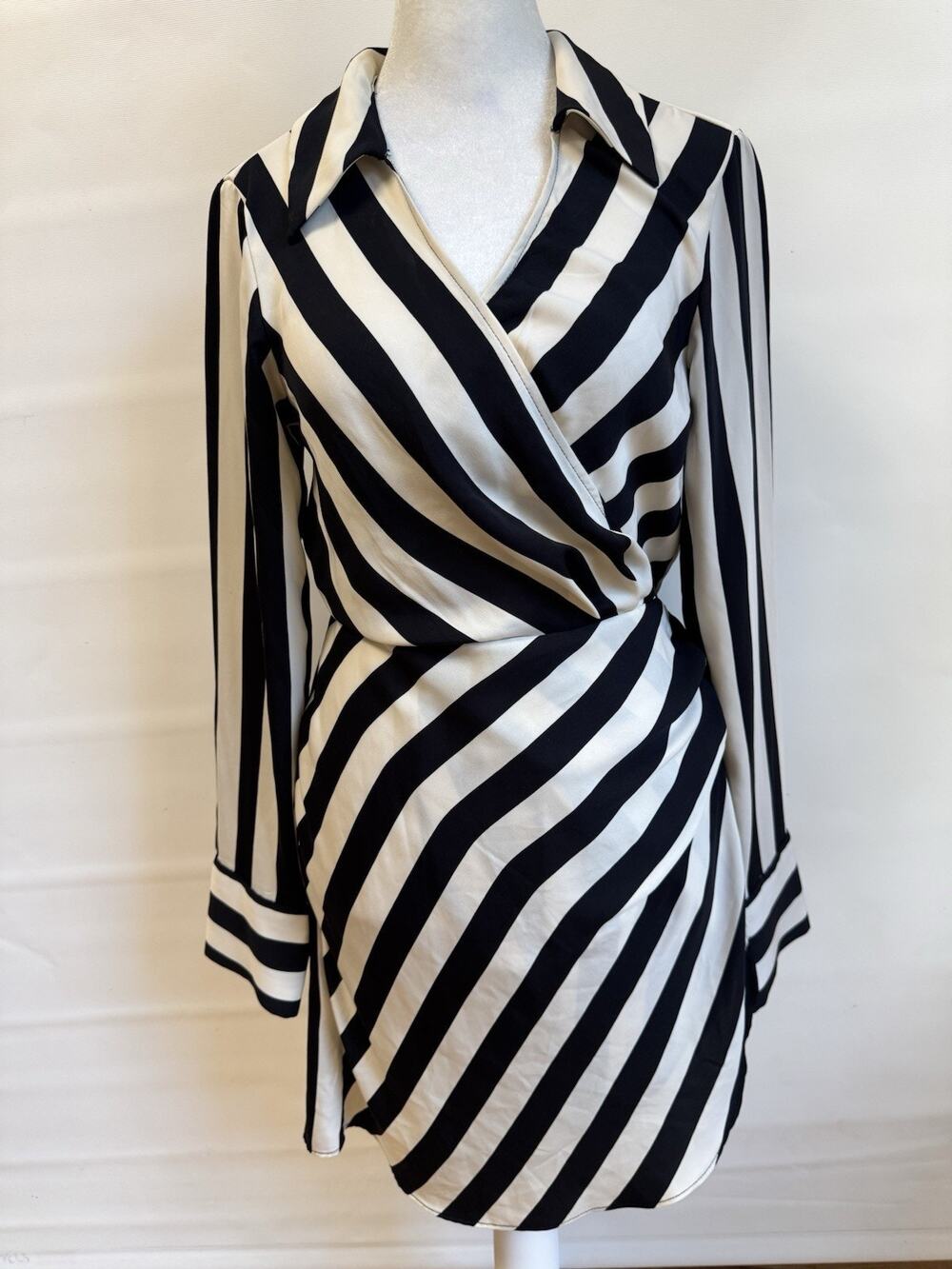 H&M Striped Wrap Mini Dress – Size XS